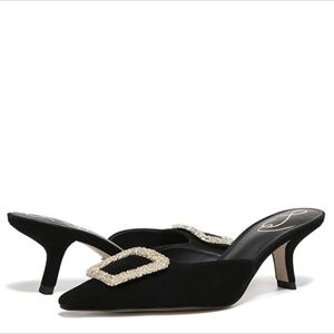 Sam Edelman Women's Brit Kitten Heeled Mules, Black, 7.5M NWT
